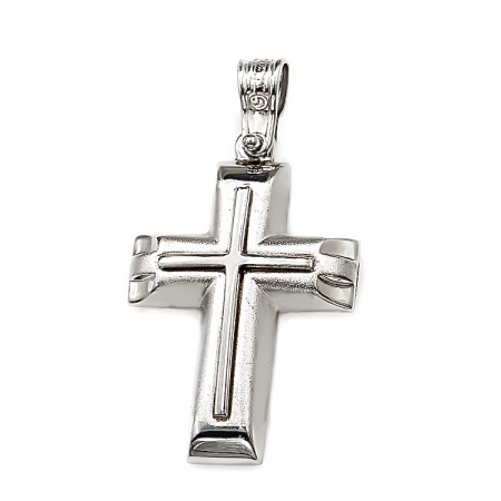 Σταυρός από λευκόχρυσο 14 καρατίων Σταυρός από λευκόχρυσο 14 καρατίων