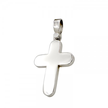 Απλός ανδρικός Σταυρός από λευκόχρυσο 14 καράτια