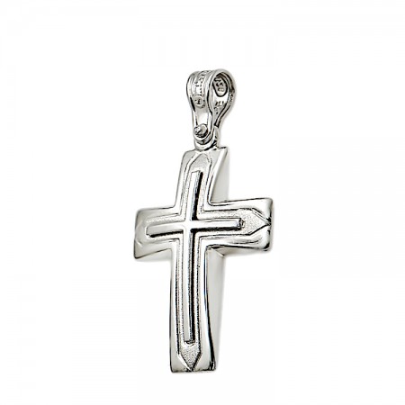 Σταυρός από λευκόχρυσο 14 Καρατίων 