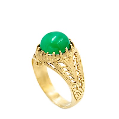 Δαχτυλίδι ανδρικό χρυσό 14ct με νεφρίτη ( Jade)