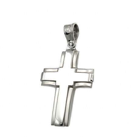 Σταυρός από λευκό χρυσό 14 Καράτια