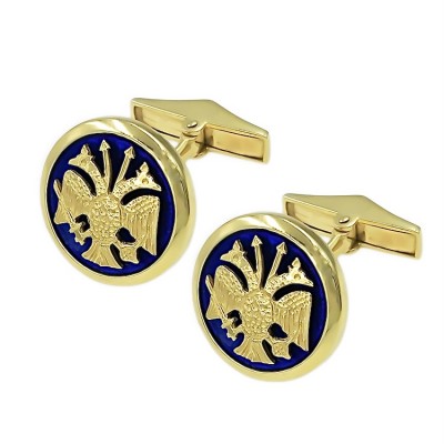 18ct gold cufflinks with double-headed eagle