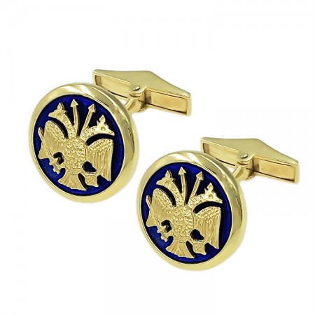 Μανικετόκουμπα από χρυσό 18 Καράτια με τον δικέφαλο αετό