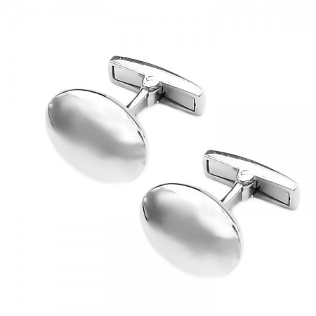 Μανικετόκουμπα από μασίφ λευκόχρυσο 18 Καράτια