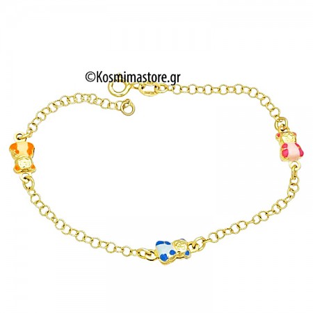 Παιδικό Βραχιόλι από Χρυσό 14 καράτια με Σμάλτο