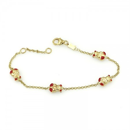 Παιδικό Βραχιόλι από Χρυσό 14 καράτια με Σμάλτο