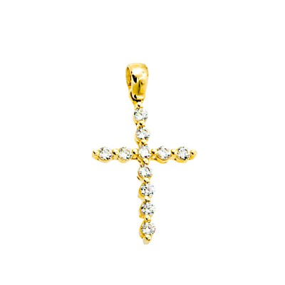 Γυναικείος μοντέρνος  Σταυρός από χρυσό 14 Καρατίων και ζιργκόν