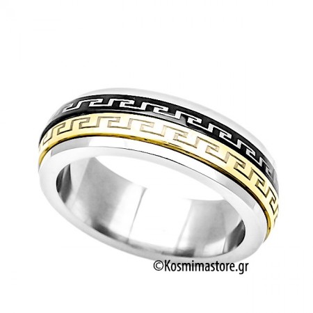 Δαχτυλίδι από Ατσάλι 316 με Μαίανδρο