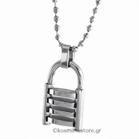 Μενταγιόν Λουκέτο απο Ανοξείδωτο Ατσάλι 