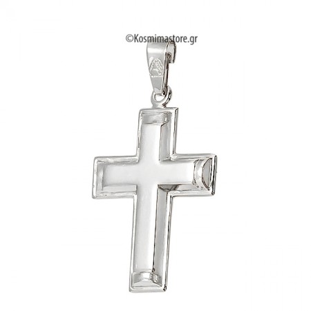 14 Καράτια Λευκόχρυσος Σταυρός 