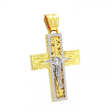 Σταυρός με τον Εσταυρωμένο απο Χρυσό 14 Καρατίων 