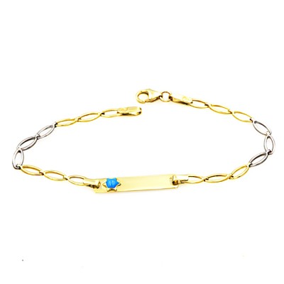 Identity of yellow and white gold 9 carat with little star of Enamel